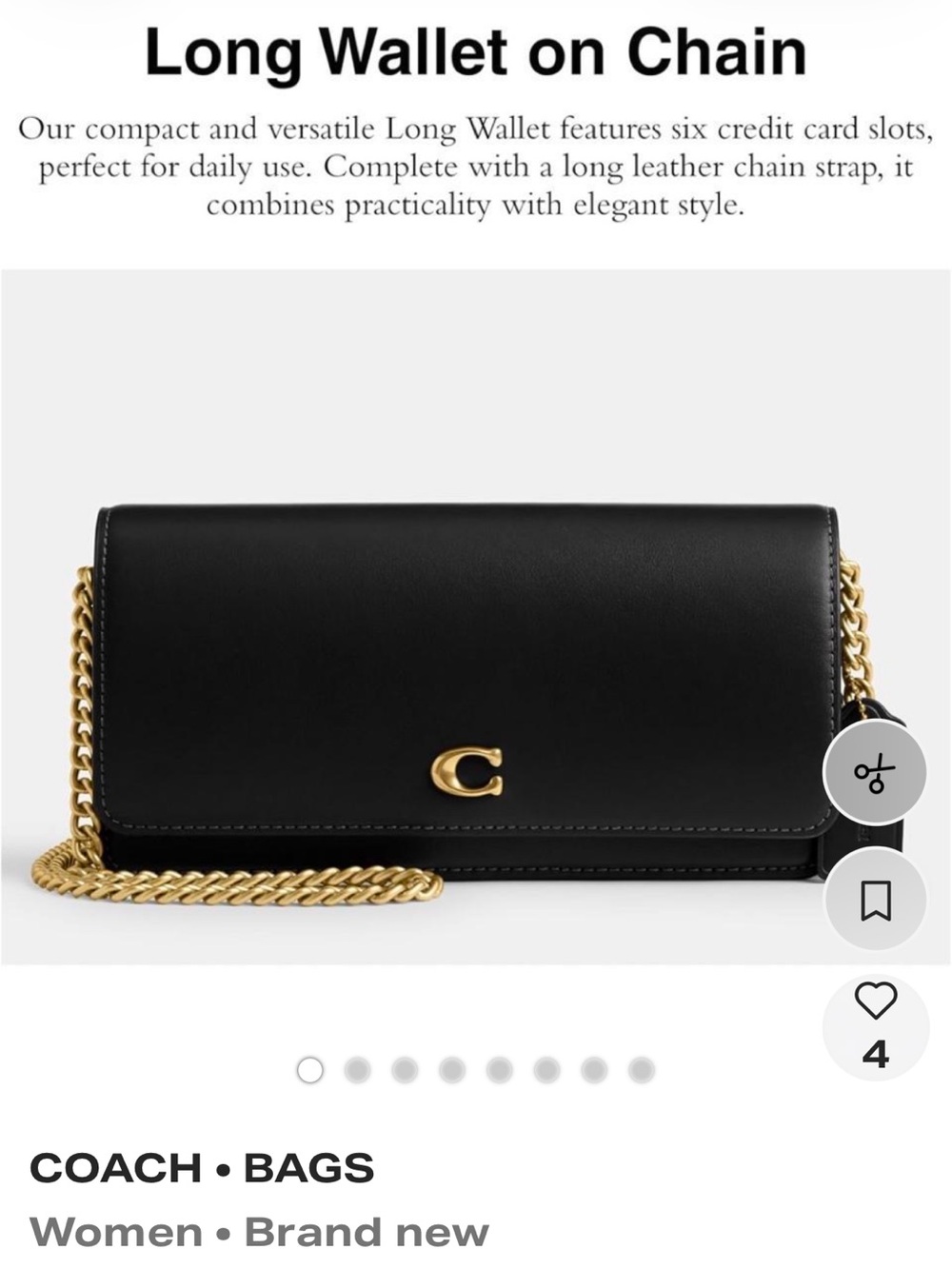 Coach Evie Long Wallet on Chain